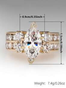 1 PC Fashion Cubic Zirconia Ring For Women For Wedding Engagement Anniversary Party Jewelry Valentine's Day Gift - 1# - View 6