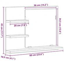 Specchio da bagno vidaXL effetto rovere nero 60x10,5x45 cm Materiale a base di legno - nero - Visualizzare 11