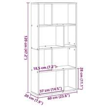 Bibliothèque vidaXL Artisan Chêne 60x20x120 cm Matériau à base de bois - Tabac - Voir 11