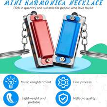Mini Necklace Harmonica With 8 Holes And 4 Tones, Available In Multiple Colors. It Is A Beginner Instrument - Keychain Version - View 5