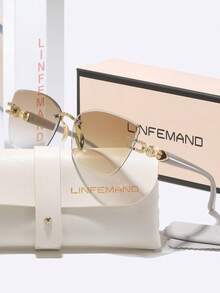 Kacamata Fashion Gradien Ringan LINFEMAND, Kacamata Unisex dengan Gagang Logam untuk Pesta, Gala, Liburan, dan Hadiah - MultiWarna - View 14