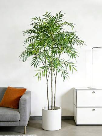 78-140 cm stort konstgjort träd, tropiska växter, gren, palmträd av äkta material, plast, nandinablad, konstgjorda höga bambuväxter för hem, trädgård, kontorsdekor, utan kruka, 1 st