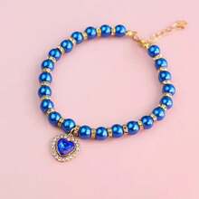 Pearl Necklace Cat Collar, Pet Jewelry Collar For Cats And Dogs, Kitten/Puppy Bell Pearl Necklace Accessories With Heart Rhinestone - Multicolor - View 35
