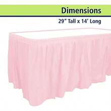Party Dimensions - Falda de plástico para mesa, una unidad, 8.83 m x 4.26 m, , 1(Rosado) - Multicolor - Ver 2