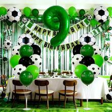 23pcs Football Themed Birthday Party Decoration Set, 32-Inch Green Number Balloons, Foil Balloon Kit For Anniversary Celebration, Match Day Party Decor, No Power Required - Multicolor - View 8