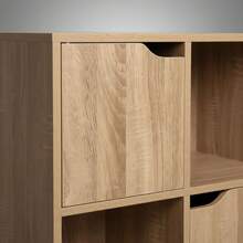 Ecommerc3 MOBLEKIT | Modular Wooden Shelves With Different Compartments And Door Options, Bookcases And Storage Furniture For Bedroom, Kitchen Or Entryway - Lemari Kayu Ek - 6 Kompartemen + 3 Pintu | 60*29*90cm - View 5