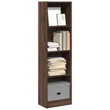Bibliothèque vidaXL aspect chêne brun 40 x 24 x 143 cm, matériau à base de bois - Tabac - Voir 1