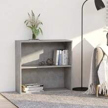 Estantería vidaXL de 2 compartimentos, color gris hormigón, 80x30x76,5 cm, fabricada en madera. - Gris - Ver 2