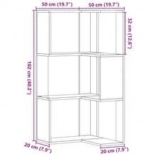 vidaXL Eck-Bücherregal 3 Böden Weiß 50x50x102 cm Holzwerkstoff - Weiss - Übersicht 9