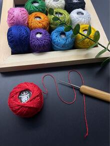 1 cuộn chỉ thêu chữ thập màu trơn (chỉ ren cotton/chỉ dệt siêu mịn/màu ngẫu nhiên) - Nhiều màu - Xem 6