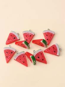 10pcs Realistic Hamburger Shape Diy Jewelry Pendant - Mustard Yellow - View 7