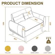 Vongrasig Modern  Loveseat Sofa | Soft Corduroy Fabric & Tufted Back Cushions | Mid-Century Small Couch With Tapered Legs For Bedroom & Apartment - Màu vàng - Xem 2