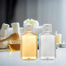 1/3/5pcs Transparent Butterfly Cap Bottles 30/50/100ml, PET Material Flip Cap Bottles, Lotion Bottles Cosmetic Travel Refillable Containers - Multicolor - View 2