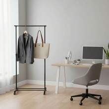 Ecommerc3 MOBLEKIT | Free-Standing And Expandable Clothes Racks In Metal And Wood, Clothing With Adjustable Options, With Wheels Or Shelves, Organizers For Bedroom, Entryway And Home - Perchero Carbon Steel 80x43x90-160 cm - View 7