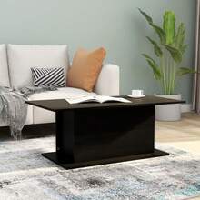 Table basse vidaXL noire 102 x 55,5 x 40 cm, matériau à base de bois - Noir - Voir 2