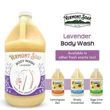 VERMONT SOAP Natural Body Wash With Shea Butter, Mild Gel Body Wash For Moisturizing And Soothing Skin, Fragrance Free Body Wash For Women &Amp; Men (Lavender, 64oz) - ColorA - 查看 5