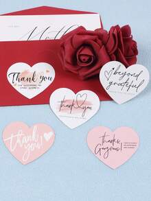 50pcs New Elegant Heart Thank You Labels -"Thank You For Supporting My Small Business" Thank You Cards - Arts & Crafts Supplies ﻿ - Many - View 7