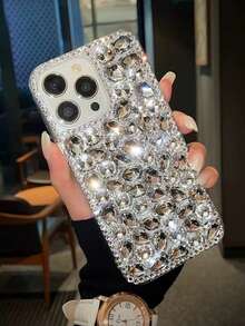 时尚奢华闪亮白色钻石手机壳，兼容三星 Galaxy S25 S23 S24 Ultra A55 A13 A14 A52 A53 A06 A16 A34 和 16 12 13 14 15 Plus 17 Pro Max，防震保护后盖 - 彩色 - 查看 89