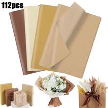 112pcs Brown Thin Paper, Suitable For DIY Crafts And Gift Packaging