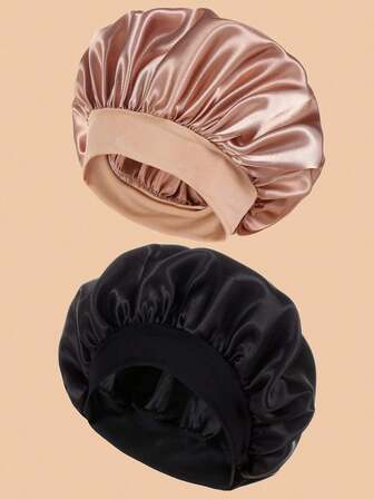 1pc Women's Satin Narrow Braid Beanie Hat, Fashionable & Versatile For Daily Wear, Sleep Cap