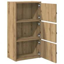 Libreria vidaXL in legno composito di rovere artigianale, 40x24x77 cm - Castano - Visualizzare 5