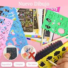 50 PACK Scratch Art, Libros para Colorear Mayoreo, Papel de Arteíris con 50 Lápices y 4 Cuatro Plantillas de Dibujo, Juguetes para Fiestas Infantiles, Premios, Regalitos, Recuerdos para Niñas, Día Del Niño Escuela - paquete de 40 - Ver 2