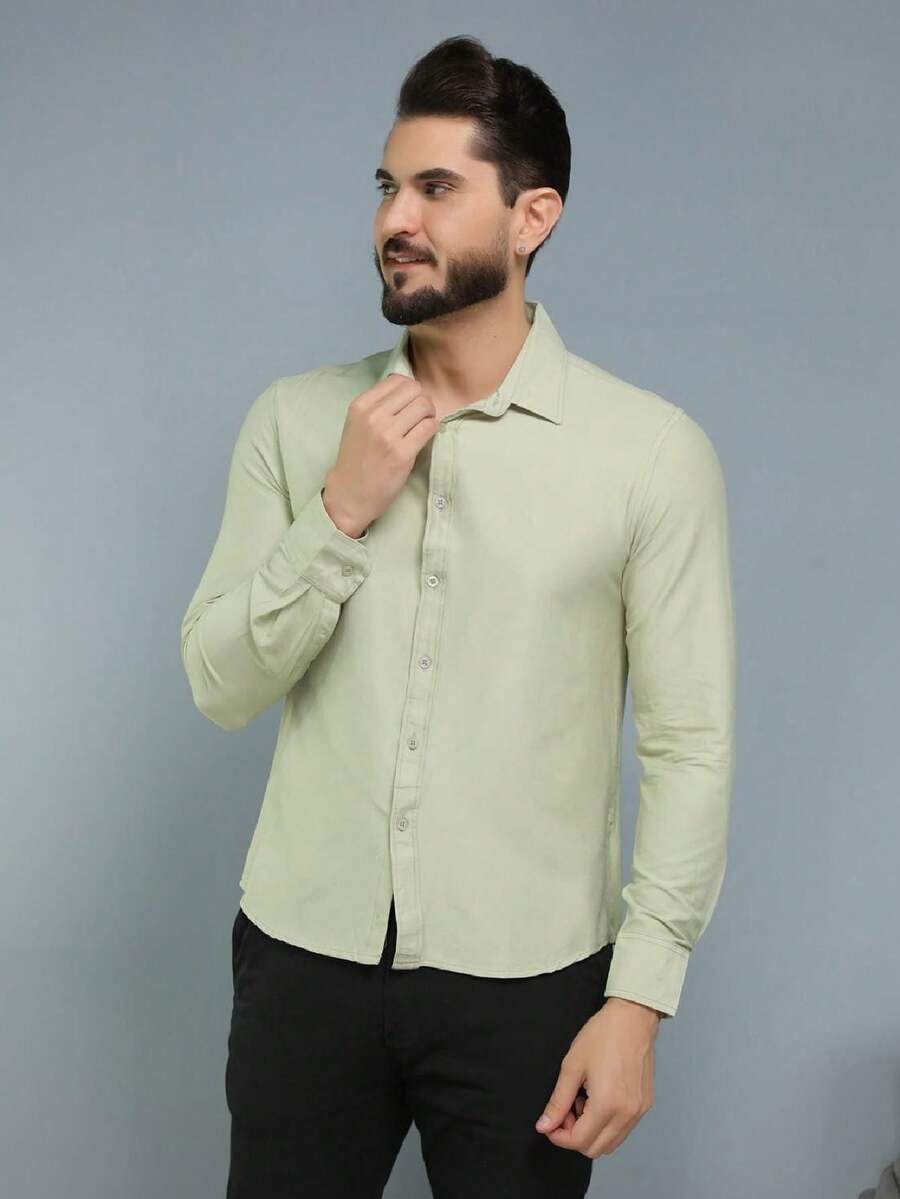 Men Shirts - 綠色 - 查看 1