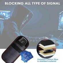 2 Pack Faraday Bags For Key Fob Cell Phone, 8.3x4.3in Faraday Pouch Car Keys RFID Signal Blocking Holder, Waterproof Keyless Entry Blocker Protector, Anti-Theft Security Cage Case, Carbon Fiber - 小的 - 查看 4
