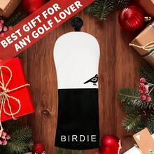 Bao bọc đầu gậy golf, với thiết kế phối màu đen trắng cổ điển, trang trí bằng họa tiết chim, đơn giản và thanh lịch, phù hợp với nhiều loại gậy khác nhau, làm mới diện mạo túi đựng gậy golf của bạn. - trắng - Xem 5