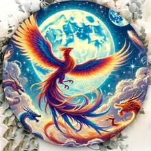 CIFbuy Legendary Phoenix Dragon Moon Tapestry | Extra Large Vibrant HD Printed Fabric Wall Art | Mystical Celestial Bedroom Decor Poste - 彩色 - 查看 10