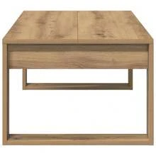 Table basse vidaXL en chêne artisanal 102 x 50 x 35 cm, matériau à base de bois - Tabac - Voir 6