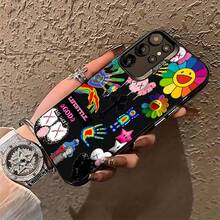 Estuche para teléfono con patrones de dibujos animados coloridos Compatible con fundas para teléfonos   17  16 Pro Max  15 Pro Max  13 y  12 Hecho de material TPU a prueba de caídas, resistente al desgaste y cómodo de sostener Un gran regalo para familiares, amigos, seres queridos, novios / novias y para Navidad y Año Nuevo - Negro - Ver 3