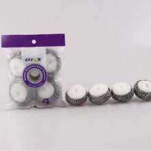 4PCS Stainless Steel Scourers With Sponge - Heavy Duty Kitchen Dish Cleaning - Silver - View 1