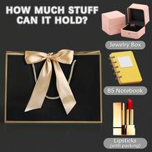 3 piezas Bolsa de regalo grande - Bolsa de regalo de papel que contiene 2 hojas de papel de seda, 1 tarjeta de felicitación y 1 cinta. Viene con un asa y es adecuada para damas, niñas, damas de honor, cumpleaños, San Valentín, fiestas de boda y otras ocasiones. - Multicolor - Ver 3