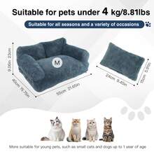 Luxury Plush Pet Sofa Bed – Warm & Cozy Nest For Cats And Small Dogs Up To 29lbs | Stylish Large Pet Lounger For All Seasons - Multicolor - View 12