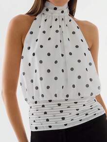 Women Halter Backless Tank Tops Cowl Neck Summer Going Out Cami Tops Women Halter Top Backless Tank Tops Cowl Neck Summer Going Out Outfits Cami Tops - 白色 - 查看 2