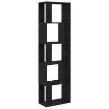 vidaXL Bücherregal/Raumteiler Schwarz Eichen-Optik 45x24x159 cm - Schwarz - Übersicht 4