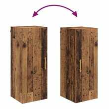 Mueble de pared vidaXL fabricado con madera reciclada, 34,5 x 34 x 90 cm, madera de ingeniería. - Marrón - Ver 10