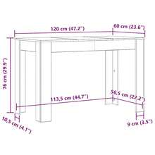 Table de salle à manger vidaXL Chêne fumé 120x60x76 cm Matériau à base de bois - Tabac - Voir 7