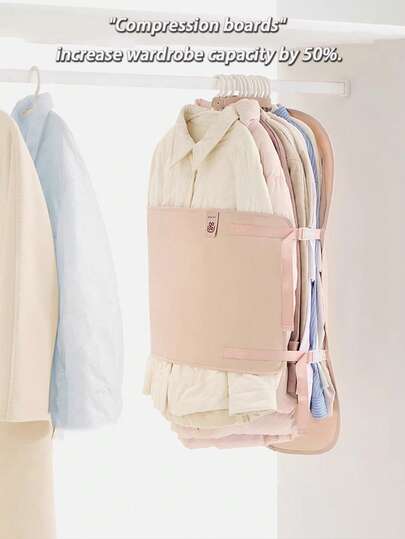 Foldable Clothes Storage Bag, Multi-Functional Fabric Hanging Compressed Bag, Wardrobe Compression Storage Board, Can Compress And Store Jackets, Sweaters, Pants, Down Jackets