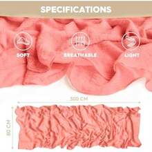Artoid Mode Boho - Camino de Mesa de Gasa en para Bodas, Decoración de Otoño y Acción de Gracias para Comedor, Cocina y Fiestas en Interiores, 120 Pulgadas(35" x 120" Coral) - Multicolor - Ver 7