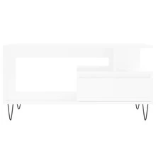 Table basse vidaXL blanche 90x49x45 cm, matériau à base de bois - Blanc - Voir 6