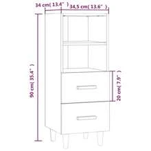 Buffet vidaXL Chêne fumé 34,5 x 34 x 90 cm Matériau à base de bois - Tabac - Voir 8