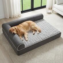 Dog Sofa For Large Dogs - Waterproof Dog Sofa Beds Medium, Supportive Foam Pet Couch Bed With Removable Washable Cover, Waterproof Lining And Nonskid Bottom, Grey - 灰色 - 查看 1