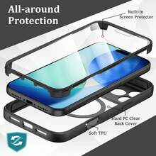 Hadaasi 1个紫色【360°磁吸软壳,兼容苹果】奢华360°双面磁吸软壳,兼容苹果17e/17 Air 16 15 14 13 12 11 Pro Max,全包防摔,16E 16 15 14 Plus支持无线充电,透明保护套,兼容三星Galaxy S26 Ultra/S26 Plus/S26/A17/A07/A57/A37/S25 FE/Poco/荣耀400 Pro、Reno14 Pro和荣耀400/400 Pro/400 Lite。 - 紫色 - 查看 4