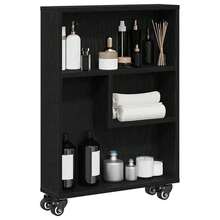 Chariot de rangement étroit vidaXL Chêne noir 48 x 13 x 68 cm - Noir - Voir 1