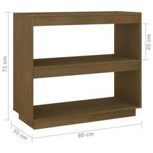 Bibliothèque vidaXL en pin massif couleur miel, 80 x 35 x 71 cm - Tabac - Voir 8