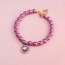Pearl Necklace Cat Collar, Pet Jewelry Collar For Cats And Dogs, Kitten/Puppy Bell Pearl Necklace Accessories With Heart Rhinestone - Multicolor - View 43