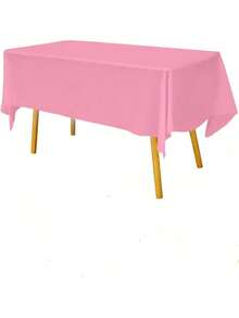 6件套一次性派对桌布，防水PE塑料布，生日甜点桌布，纯色，适用于户外婚礼、万圣节派对、圣诞派对、生日宴会、露营、圣诞节等场合。