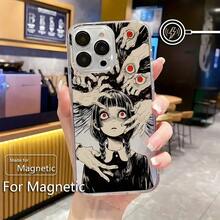 Funda de Teléfono de Chica Anime Estilo Horror Compatible con Iphone 17, 16, 15, 14, 13, 12, 11 Pro Max, Air, Mini, XR, XS, X, 7, 8 Plus, con Cubierta Trasera de TPU Suave, Transparente, Magnética y a Prueba de Golpes. - transparente - Ver 5